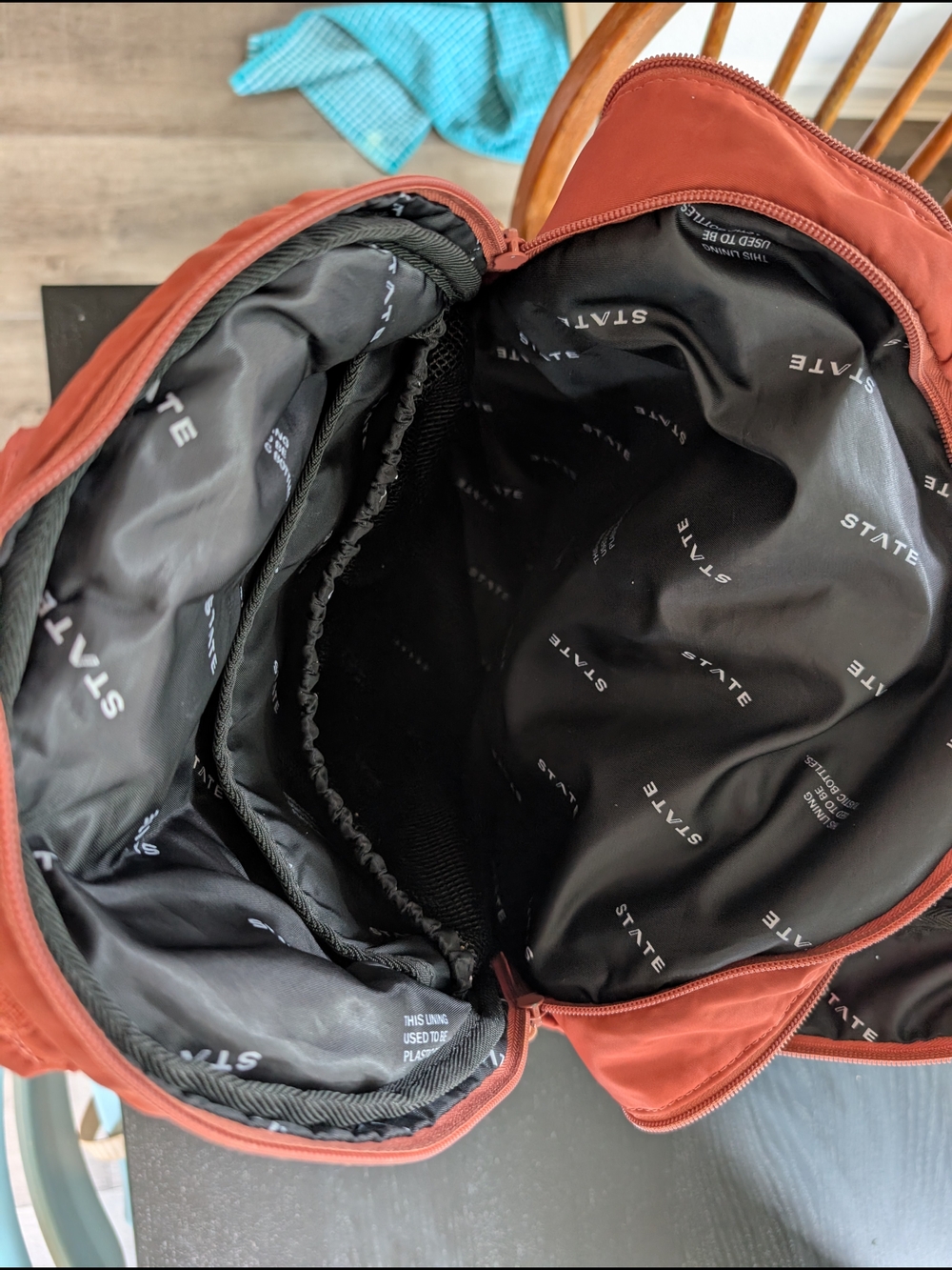 STATE Rust Red/Salmon Baby Diaper Backpack - Picture 5 of 5